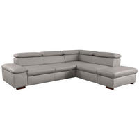 ECKSOFA inkl. Funktion in Flachgewebe Hellgrau  - Hellgrau, Konventionell, Holz/Textil (272/226cm) - Sit & More