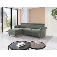 ECKSOFA GLENDALE E Dunkelgrün Flachgewebe  - Dunkelgrün/Eichefarben, KONVENTIONELL, Holz/Textil (166/253cm) - Sit & More