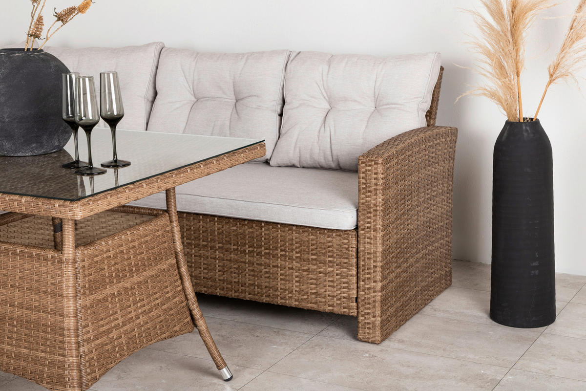 LOUNGEGARNITUR   Rattan  - Braun, KONVENTIONELL, Holz - Gardenson
