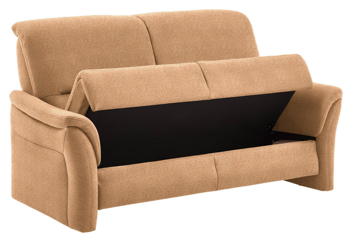 2,5-SITZER  in Flachgewebe Gelb  - Gelb/Alufarben, KONVENTIONELL, Textil/Metall (172/96/93cm) - Beldomo Premium