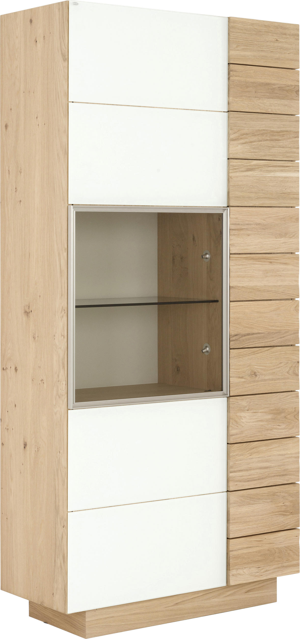 Voglauer VITRÍNA, bílá, barvy dubu, 96/202/42,5 cm