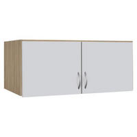 AUFSATZSCHRANK 91/39/54 cm   - Weiss/Silberfarben, Design, Holzwerkstoff/Kunststoff (91/39/54cm) - Boxxx