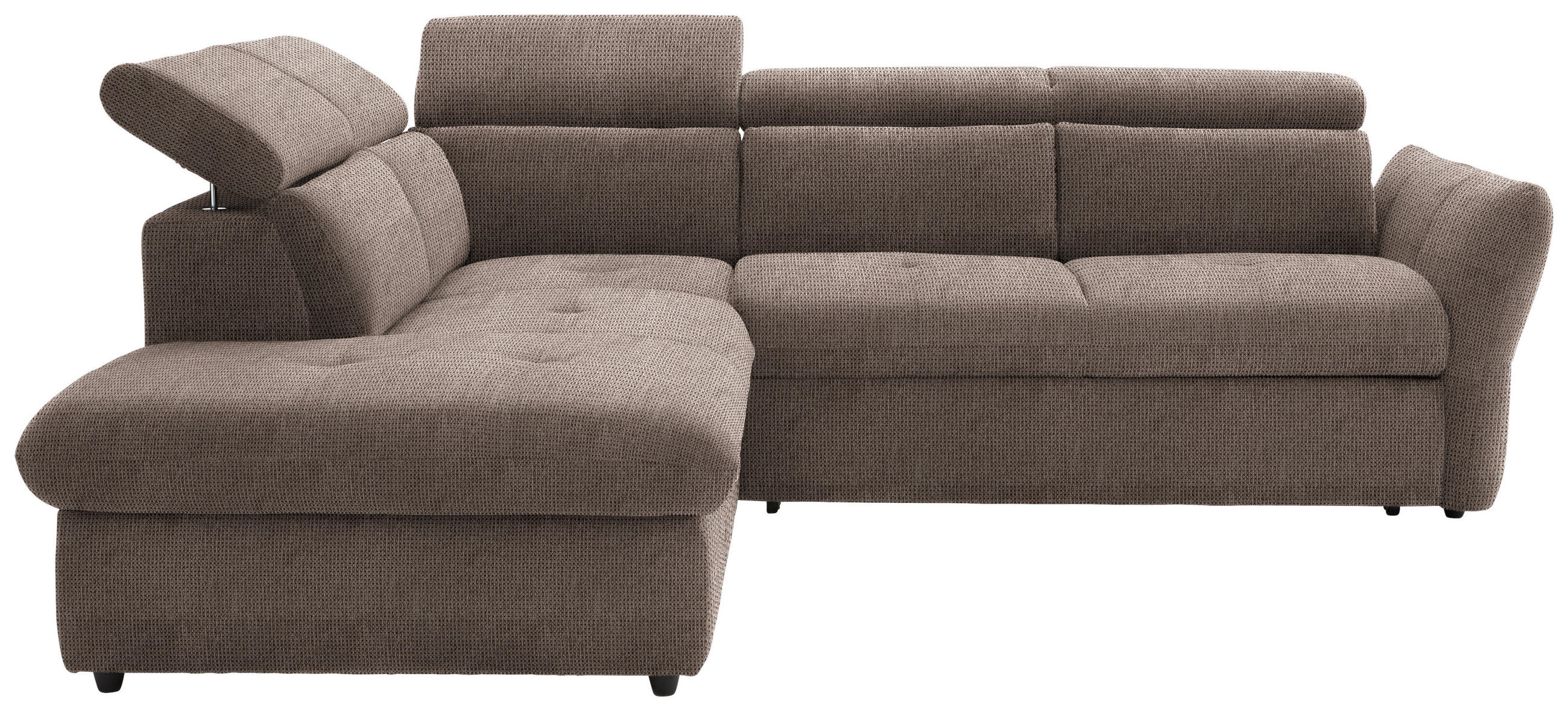 ECKSOFA in Mikrofaser Taupe  - Taupe/Schwarz, Design, Kunststoff/Textil (224/254cm) - Livetastic