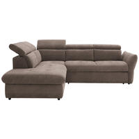 ECKSOFA in Mikrofaser Taupe  - Taupe/Schwarz, Design, Kunststoff/Textil (224/254cm) - Livetastic