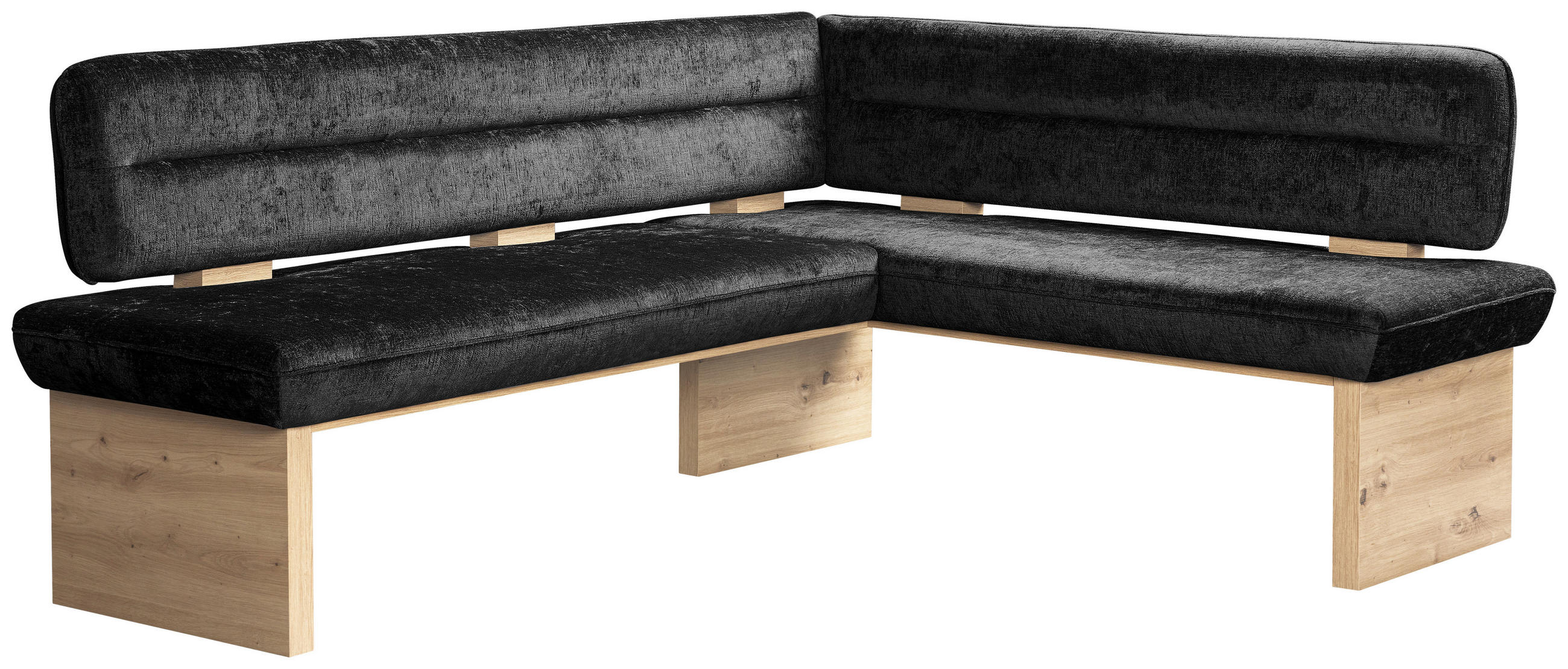 ECKBANK 192/170 cm Webstoff Schwarz Eiche Sperrholz   - Eichefarben/Schwarz, KONVENTIONELL, Holz/Textil (192/170cm) - James Wood