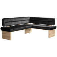 ECKBANK 192/170 cm Webstoff Schwarz Eiche Sperrholz   - Eichefarben/Schwarz, KONVENTIONELL, Holz/Textil (192/170cm) - James Wood