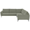 ECKSOFA in Velours, Feincord Braun, Grün  - Schwarz/Braun, Design, Textil/Metall (280/254cm) - Beldomo Style