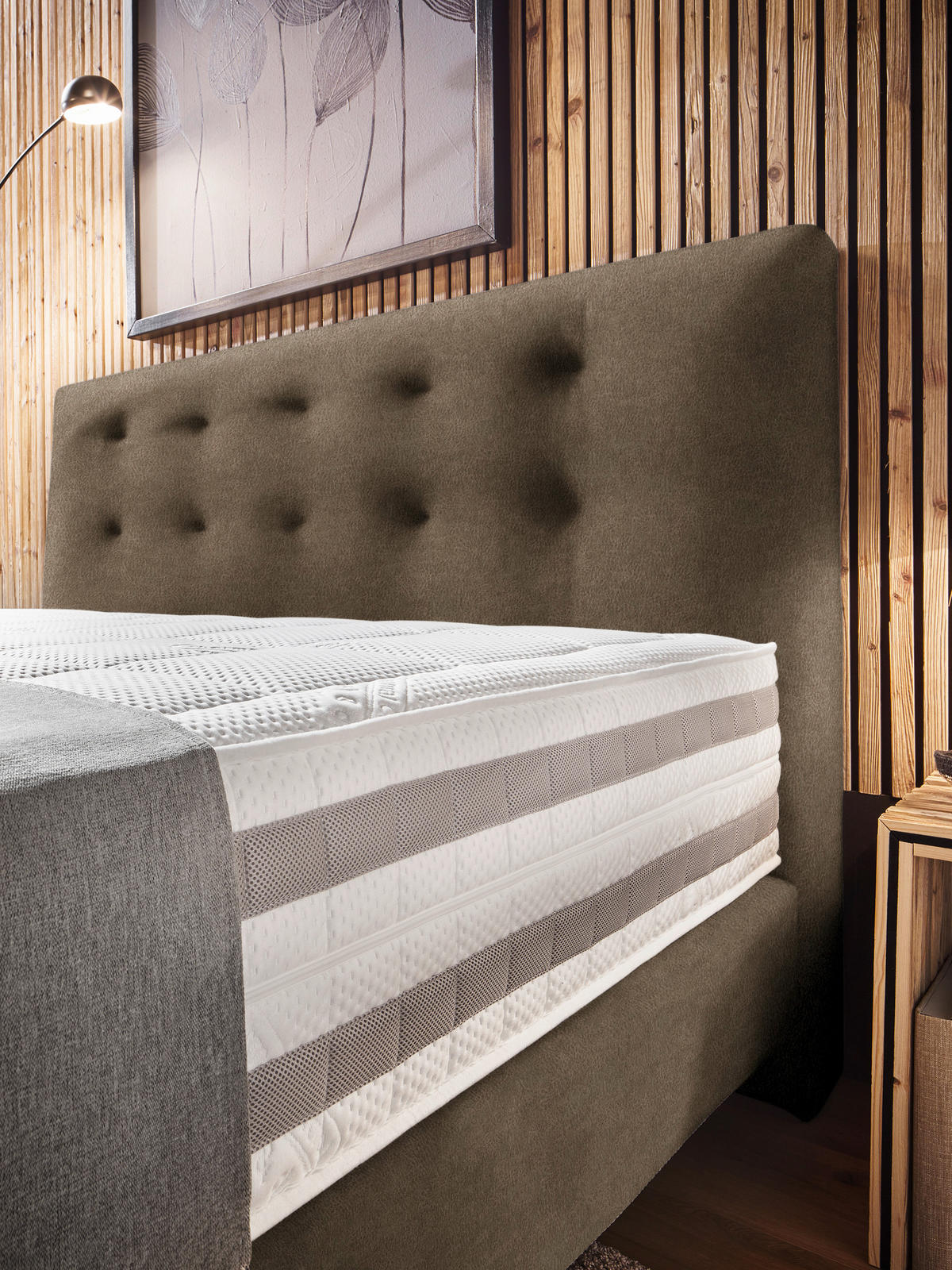 BOXSPRINGBETT 160/200 cm  in Braun  - Braun, Konventionell, Holz/Textil (160/200cm) - Dieter Knoll