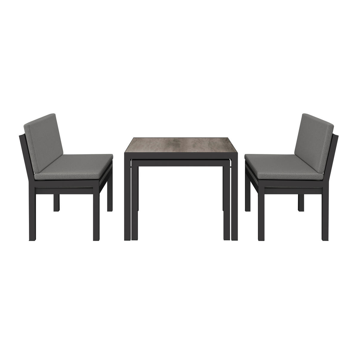 GARTENSET Webstoff Aluminium  - Anthrazit/Hellgrau, MODERN, Kunststoff/Textil - Ambia Garden