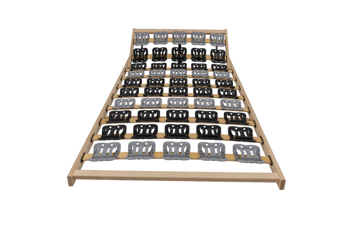 TELLERLATTENROST 80/200 cm Kopfteil, Mittelzone verstellbar,  - Anthrazit/Silberfarben, Basics, Holz/Kunststoff (80/200cm) - MID.YOU