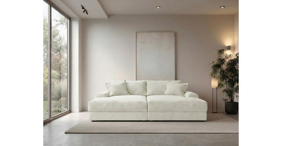 BIGSOFA Cord Perlmutt  - Perlmutt/Schwarz, MODERN, Kunststoff/Textil (234/93/190cm) - Carryhome