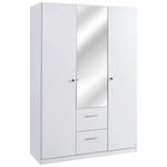 DREHTÜRENSCHRANK  in Weiß  - Weiß, Basics, Glas/Holzwerkstoff (136/197/54cm) - Xora