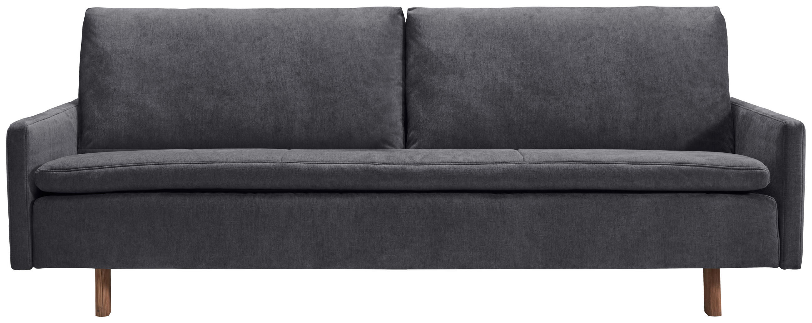 SCHLAFSOFA Flachgewebe Graublau  - Graublau/Eichefarben, KONVENTIONELL, Holz/Textil (220/85/98cm) - Carryhome