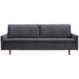 SCHLAFSOFA Flachgewebe Graublau  - Graublau/Eichefarben, KONVENTIONELL, Holz/Textil (220/85/98cm) - Carryhome