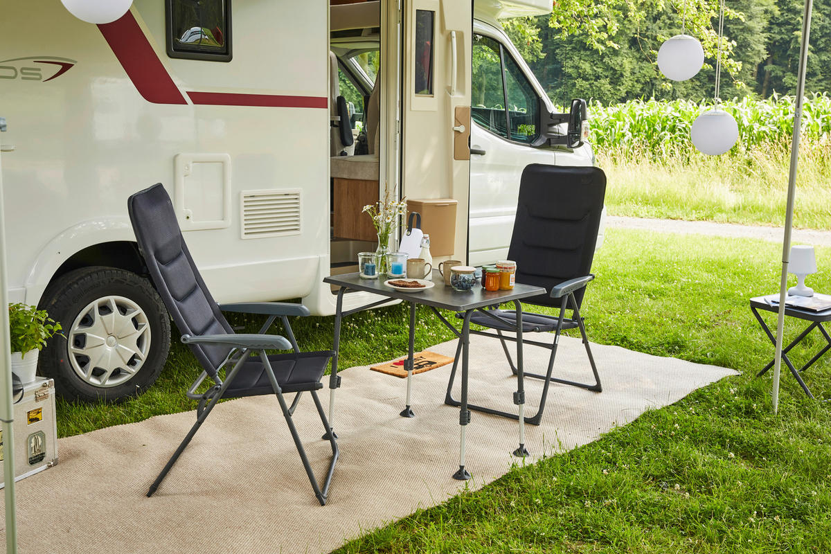 CAMPINGSESSEL - Anthrazit/Dunkelblau, KONVENTIONELL, Textil/Metall (71/118/59cm) - Siena Garden