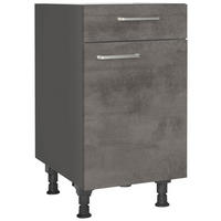 SCHUBKASTENUNTERSCHRANK 45/87/56 cm  in Schieferfarben  - Schieferfarben/Edelstahlfarben, MODERN, Holzwerkstoff/Metall (45/87/56cm) - Nobilia