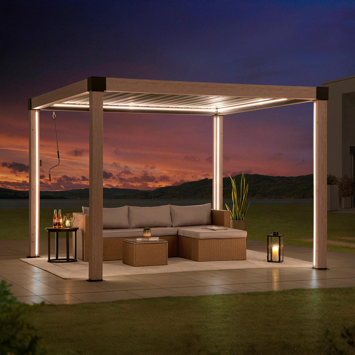 PAVILLON 306/223/306 cm   - Hellbraun/Anthrazit, Basics, Metall (306/223/306cm) - Modante