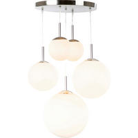 HÄNGLAMPA 50/90 cm  - opal/nickelfärgad, Basics, metall/glas (50/90cm) - Globo