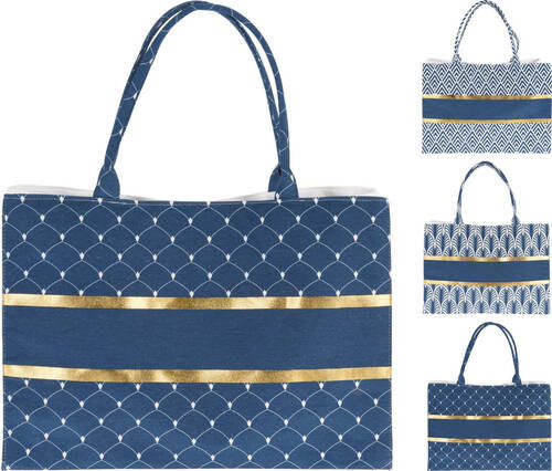 PLÁŽOVÁ TAŠKA modrá - modrá, Design, textil/plast (14/38/38cm)