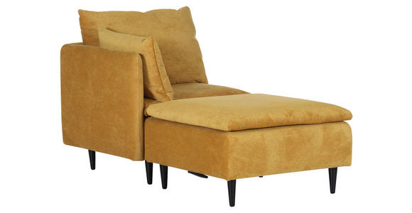 SOFAELEMENT Flachgewebe Senfgelb - Senfgelb/Schwarz, KONVENTIONELL, Holz/Textil (83/72/83cm) - Carryhome