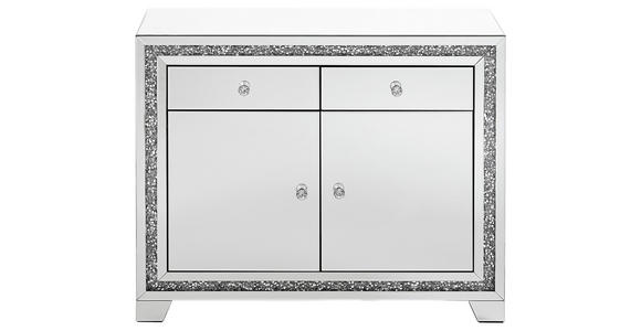 KOMMODE 100/80/40 cm  - Silberfarben, LIFESTYLE, Glas/Holzwerkstoff (100/80/40cm) - Xora
