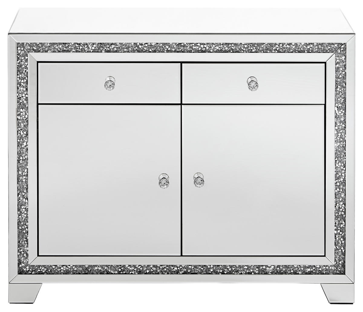 KOMMODE  in 100/80/40 cm  - Silberfarben, LIFESTYLE, Glas/Holzwerkstoff (100/80/40cm) - Xora