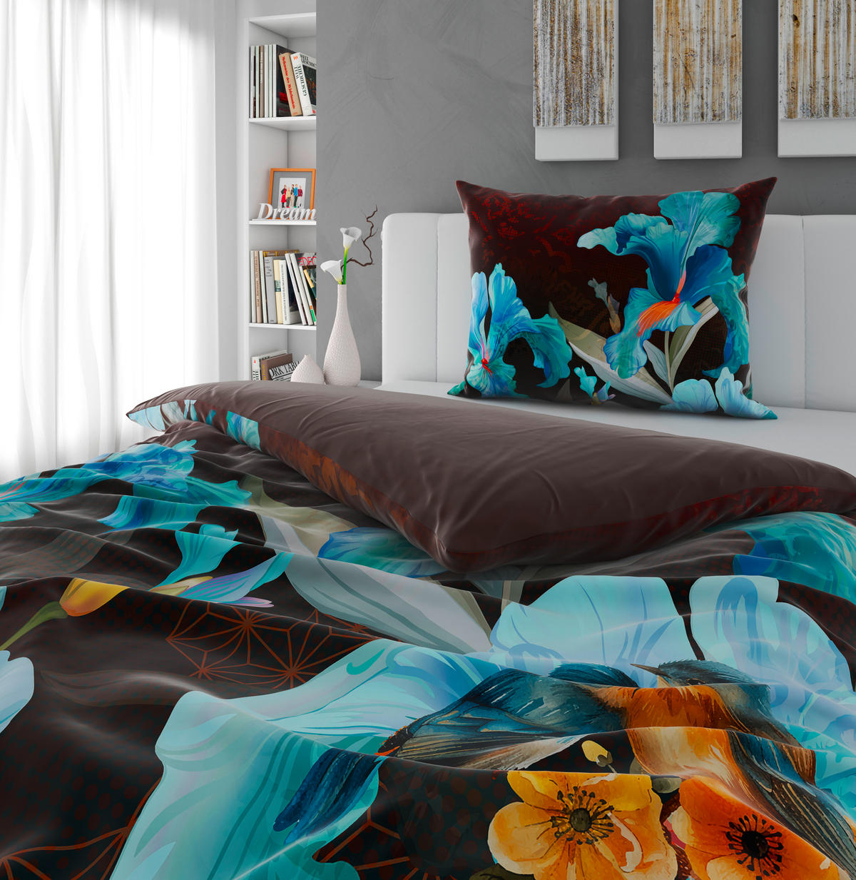 OBOUSTRANNÉ POVLEČENÍ, satén, vícebarevná, 140/200 cm - vícebarevná, Trend, textil (140/200cm) - Esposa
