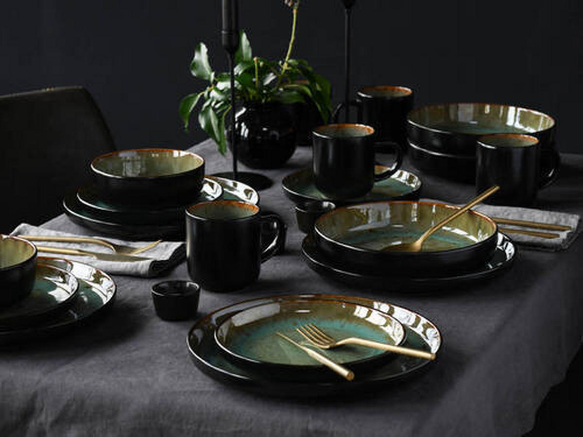KOMBISERVICE Grün 30-teilig 6 Personen  - Grün, Trend, Keramik - Creatable