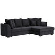 ECKSOFA in Cord Schwarz  - Schwarz, Design, Kunststoff/Textil (259/174cm) - Cantus