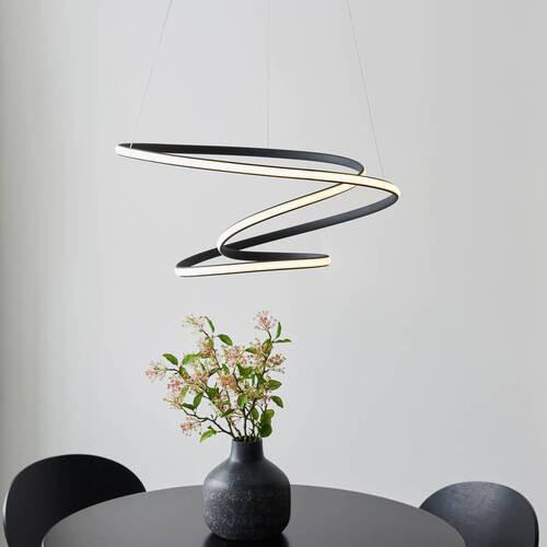 HÄNGELEUCHTE 62/184,5 cm  - Schwarz/Weiß, Design, Kunststoff/Metall (62/184,5cm) - ENDON