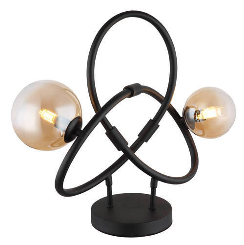 LED BORDSLAMPA - klar/svart, Design, metall/glas (46/15/38,5cm) - Globo