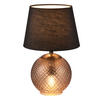 STONA LAMPA - tamnobraon/crna, Osnovno, staklo/tekstil (18/29cm) - Novel
