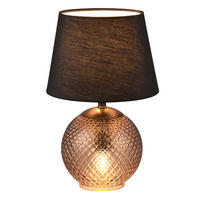 STONA LAMPA - tamnobraon/crna, Osnovno, staklo/tekstil (18/29cm) - Novel