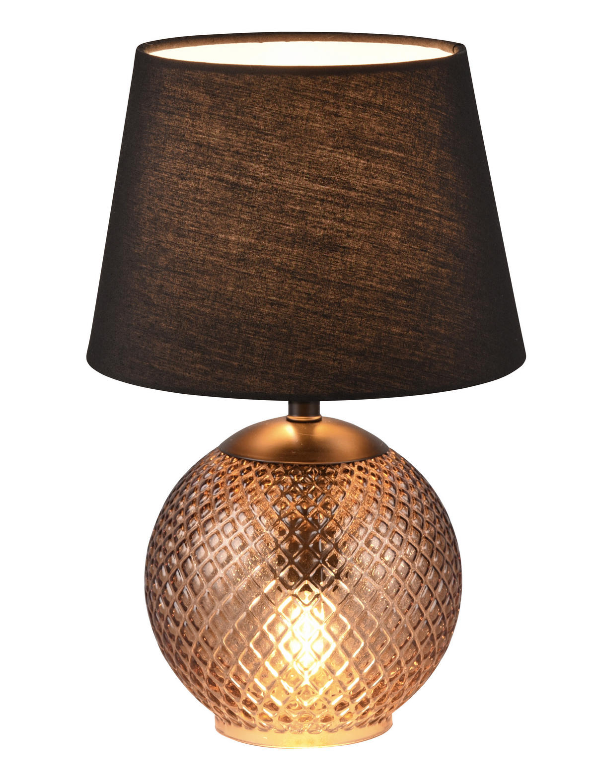 STONA LAMPA - tamnobraon/crna, Osnovno, staklo/tekstil (18/29cm) - Novel
