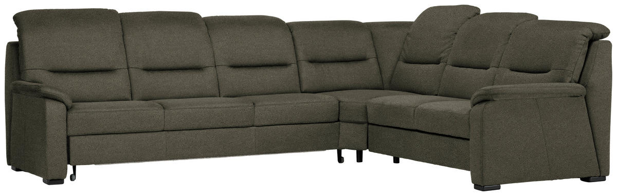 ECKSOFA in Mikrofaser Grün  - Schwarz/Grün, Konventionell, Holz/Textil (303/245cm) - Beldomo Comfort