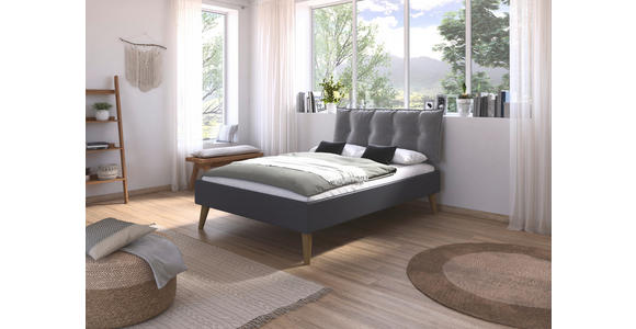 BETT 140/200 cm  in Grau  - Wildeiche/Grau, Design, Holz/Holzwerkstoff (140/200cm) - Carryhome
