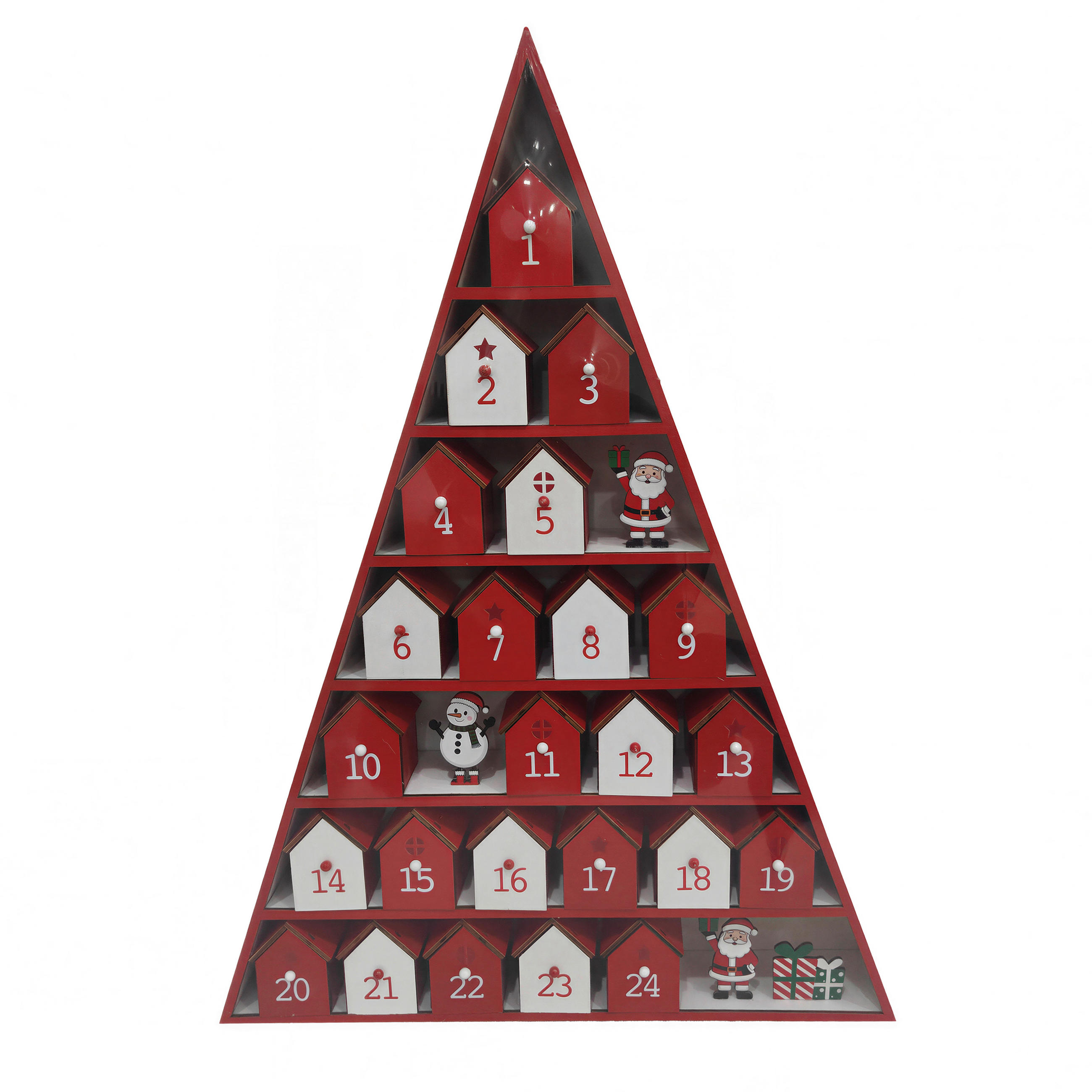 ADVENTSKALENDER  - Rot/Schwarz, LIFESTYLE, Holzwerkstoff (37/50,5/7cm) - X-Mas