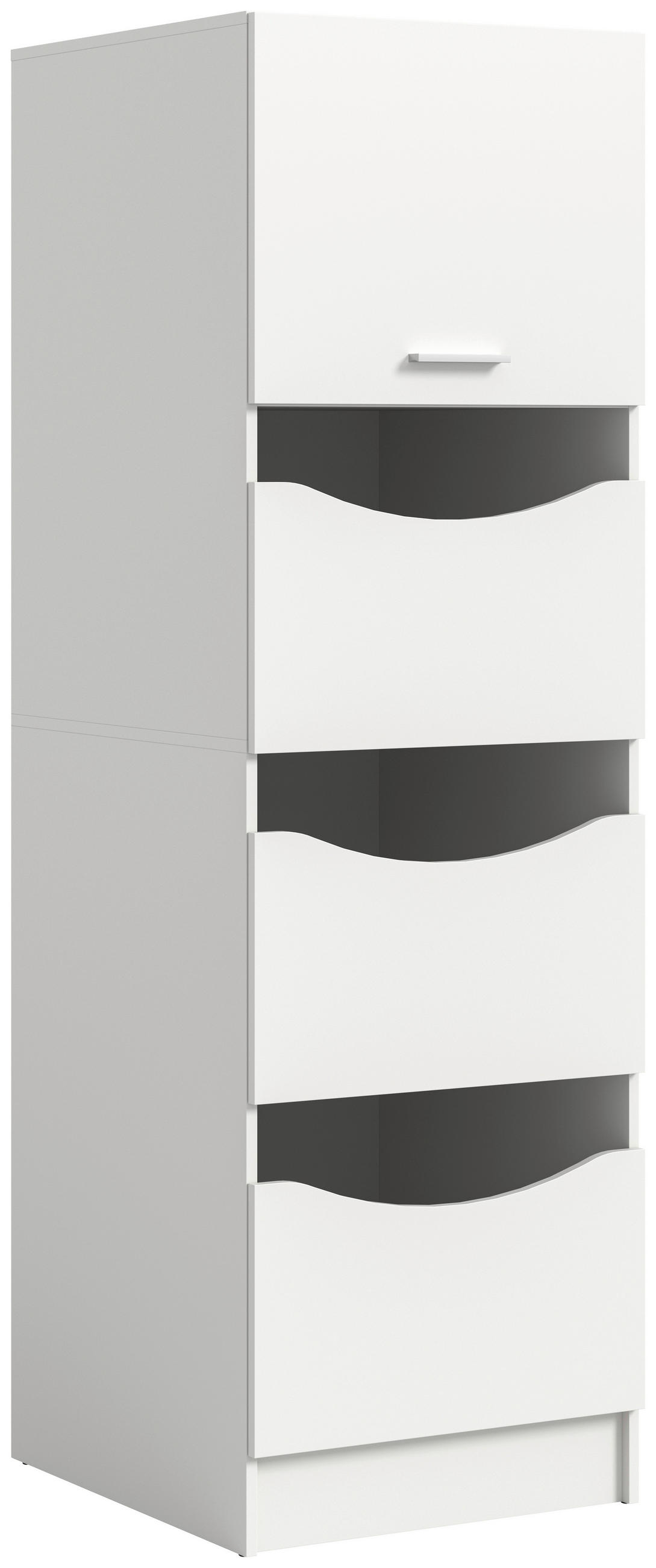 HOCHSCHRANK 50/195/62 cm  - Silberfarben/Weiß, Basics, Holzwerkstoff/Kunststoff (50/195/62cm) - MID.YOU