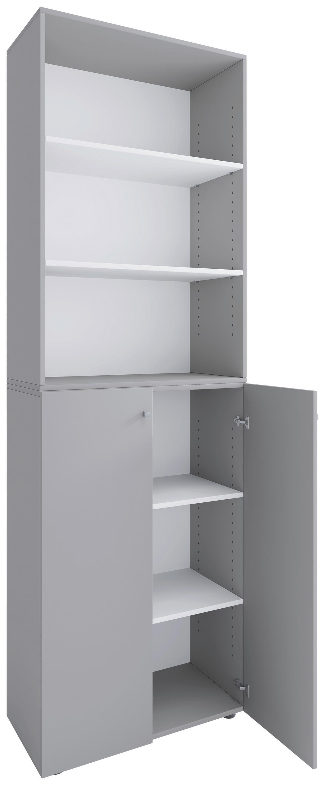 SCHUHSCHRANK Lona  in 70/220/40 cm  - Silberfarben/Schwarz, Design, Holzwerkstoff/Kunststoff (70/220/40cm) - MID.YOU