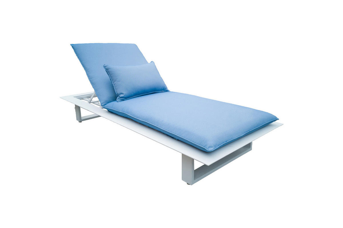 LEŽALJKA  plava, bijela  metal, tekstil      - bijela/plava, Lifestyle, metal/tekstil (198/86/83cm) - Ambia Garden