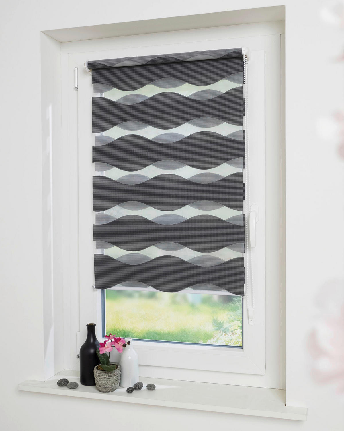 DOPPELROLLO 80/150 cm  - Anthrazit, Basics, Textil (80/150cm) - Schwöller