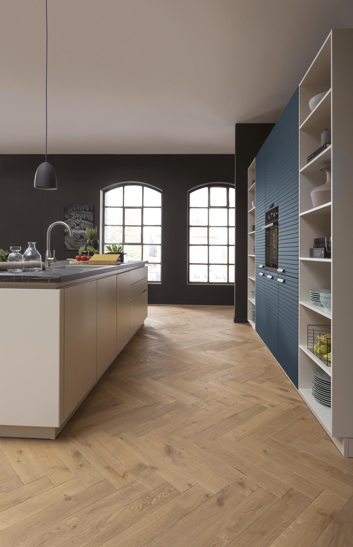 EINBAUKÜCHE NICOL  - Blau, Design, Holzwerkstoff - Novel