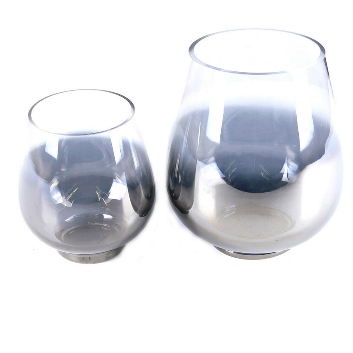 TEELICHTGLAS - Silberfarben/Grau, Basics, Glas (13Ø/15cm)