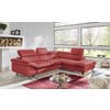 WOHNLANDSCHAFT in Lederlook Rot  - Chromfarben/Rot, MODERN, Textil/Metall (266/214cm) - MID.YOU
