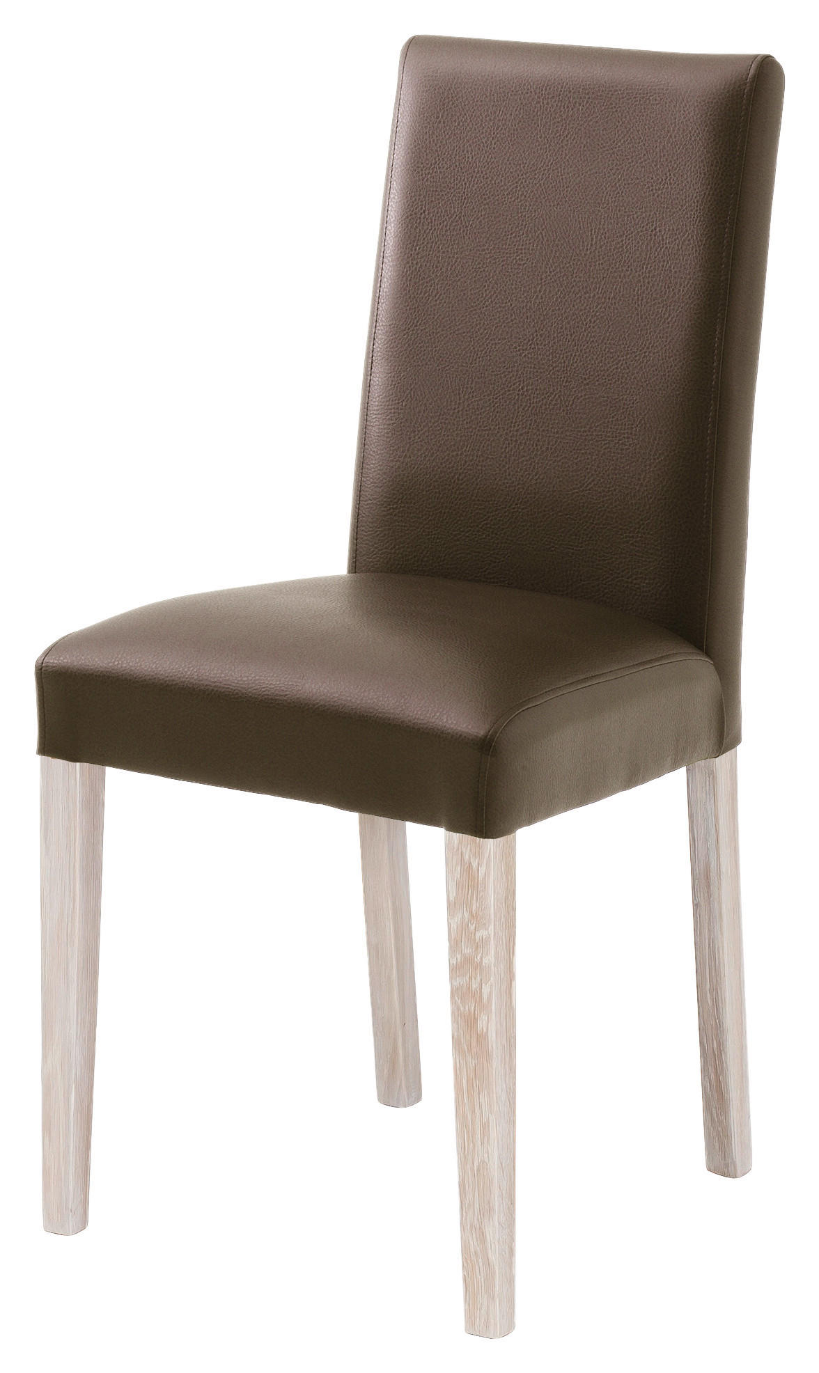 STUHL Lederlook Braun, Sonoma Eiche - Braun/Sonoma Eiche, KONVENTIONELL, Holz/Textil (44/92/57cm) - Carryhome