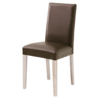 STUHL Lederlook Sonoma Eiche, Braun  - Braun/Sonoma Eiche, KONVENTIONELL, Holz/Textil (44/92/57cm) - Carryhome