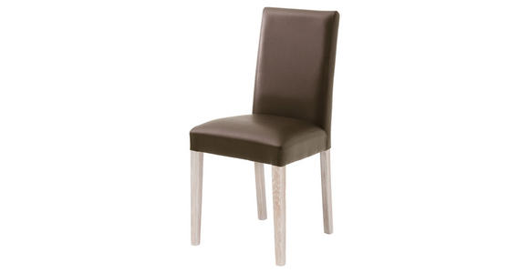 STUHL Lederlook Braun, Sonoma Eiche - Braun/Sonoma Eiche, KONVENTIONELL, Holz/Textil (44/92/57cm) - Carryhome