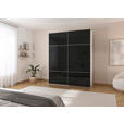 SCHWEBETÜRENSCHRANK 162/223/68 cm 2-türig Schwarz, Weiß  - Alufarben/Schwarz, KONVENTIONELL, Glas/Holzwerkstoff (162/223/68cm) - Novel