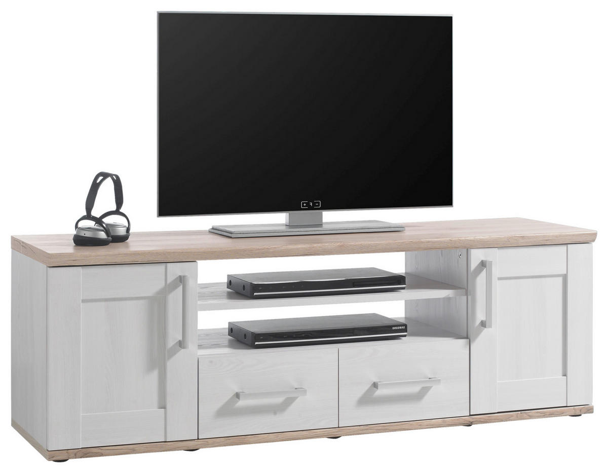 NÍZKA KOMODA, biela, farba smrekovca, 152/50/44 cm - farba smrekovca/biela, Konventionell, kompozitné drevo/plast (152/50/44cm) - Xora