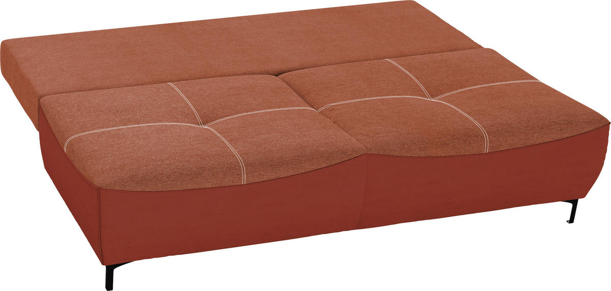 SCHLAFSOFA Struktur Rostfarben  - Rostfarben/Schwarz, Design, Textil/Metall (197/94/96cm) - MID.YOU
